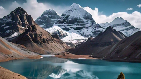 mount kailash with kailash mansarovar