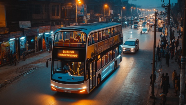 ahmedabad double decker bus stopped