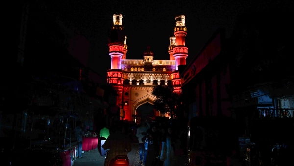 hyderabad charminar night view hyderabad charminar night view