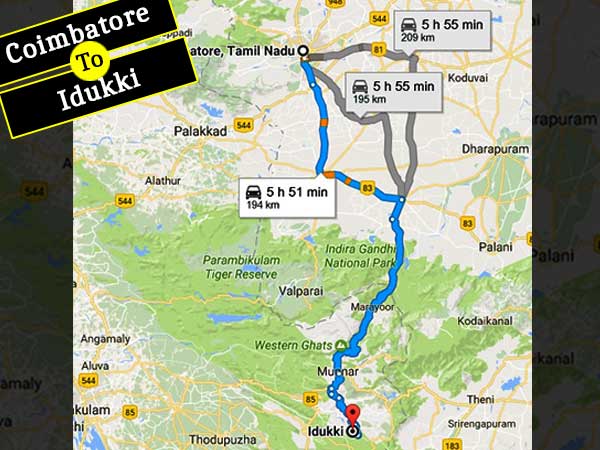 Coimbatore to Idukki