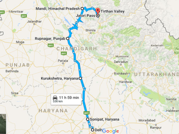 delhi to jalori pass road trip