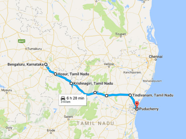roadtrip from bengaluru to pondicherry