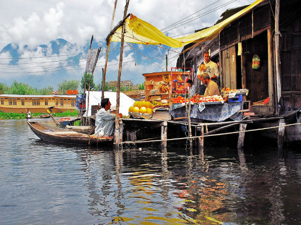 floating market on dal lake