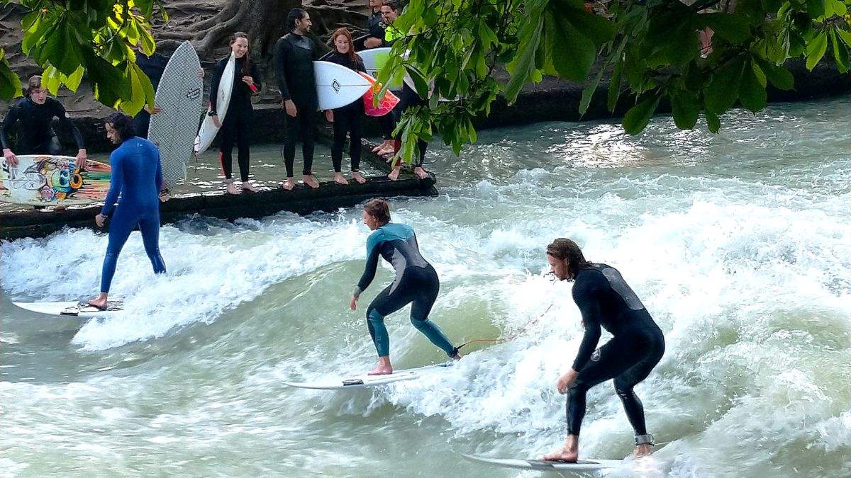  Eisbach Ice River Waves in Munich
