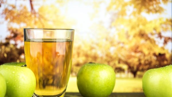 A glass full of traditional Apfelwein