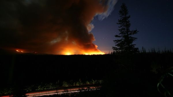 Aerial view of Canadian wildfires