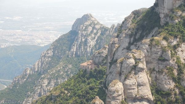 Breathtaking view from Sant Jeroni Peak overlooking Catalonian plains