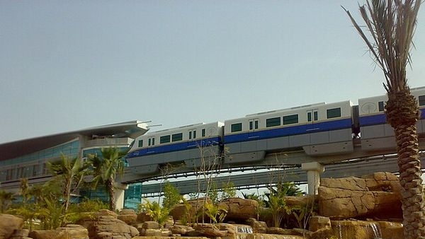 Palm Monorail connecting mainland Dubai to Palm Jumeriah