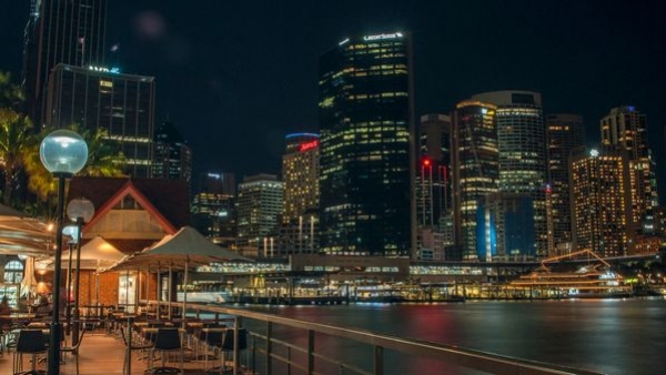 View from Circular Quay showing Opera House and Harbour Bridge