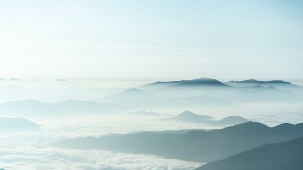 Aerial view of Aizawl city surrounded by lush green hills Aerial view of Aizawl city surrounded by lush green hills