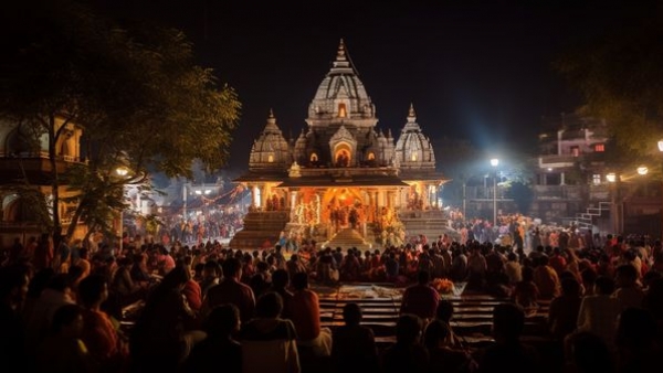 Devotees engrossed in soulful Bhajans and Kirtans during Janmashtami