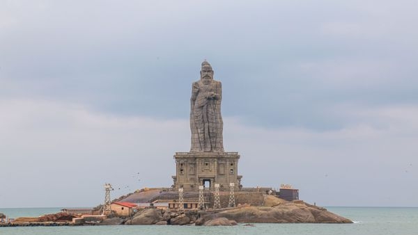 Image showcasing the mesmerising colours of the morning sky in Kanyakumari Image showcasing the mesmerising colours of the morning sky in Kanyakumari