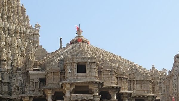 Imposing structure of the Dwarkadhish Temple in Dwarka, Gujarat Imposing structure of the Dwarkadhish Temple in Dwarka, Gujarat