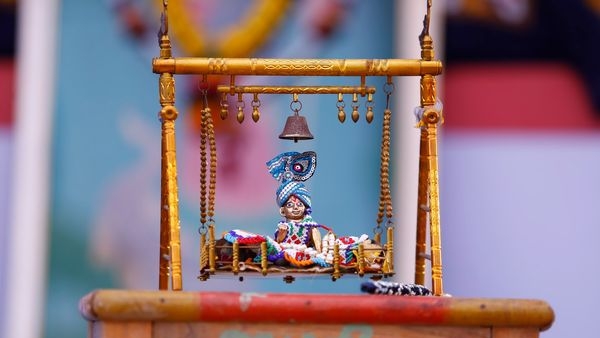 Picturesque and energetic Janmashtami procession in the streets.
