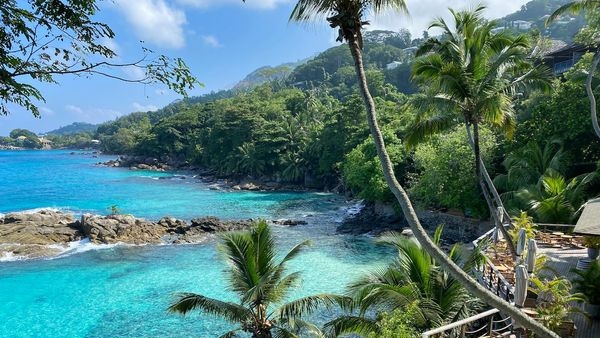 The serene tranquility of Seychelles beach The serene tranquility of Seychelles beach