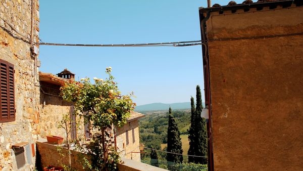 View of the iconic medieval towers in San Gimignano