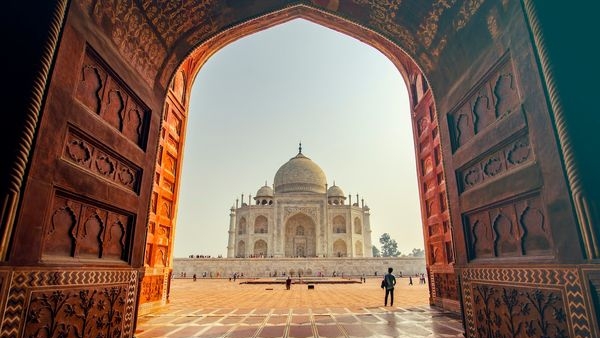Image of Taj Mahal, Agra Fort, Fatehpur Sikri displaying Mughal architecture brilliance Image of Taj Mahal, Agra Fort, Fatehpur Sikri displaying Mughal architecture brilliance
