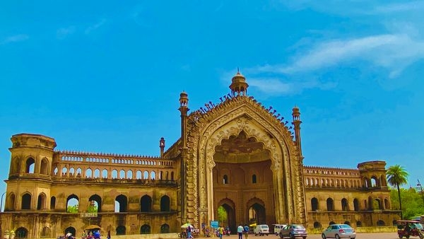 Front view of the majestic Bara Imambara, one of the iconic landmarks of Lucknow
