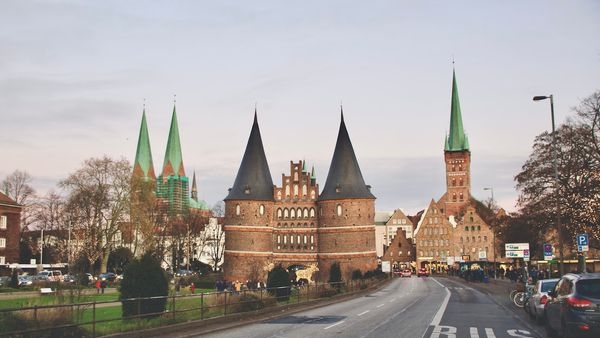 Kids enjoying in Lübeck city