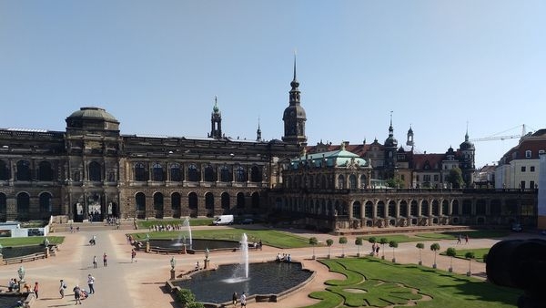 Kids in the historic center of Dresden