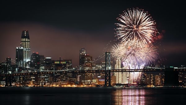 Magical illuminations during New Years eve in San Francisco Magical illuminations during New Years eve in San Francisco