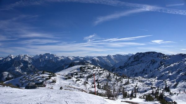 Skiers enjoying the pristine Austrian Alps