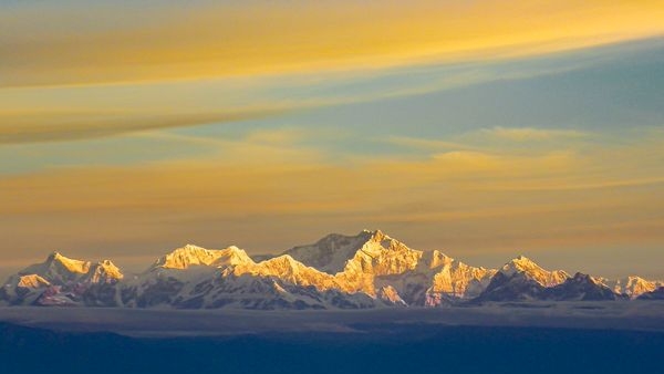 The majestic sun-kissed Kanchenjunga at sunrise