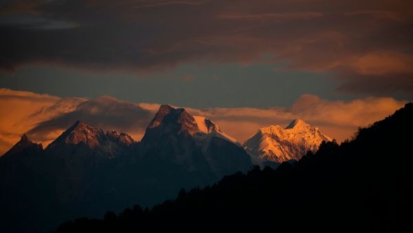 The scenic landscape of Ravangla during sunrise