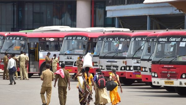 KSRTC bus at Kerala bus station KSRTC bus at Kerala bus station