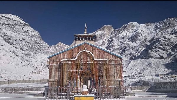 Snow-covered Char Dham Temples