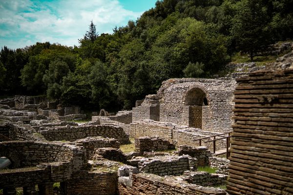 Butrint mosaics and Venetian castle Butrint mosaics and Venetian castle