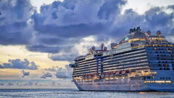 luxury cruise ship at sea