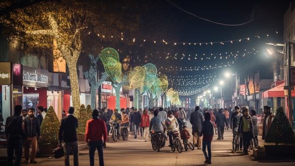 Chennai Christmas market lights