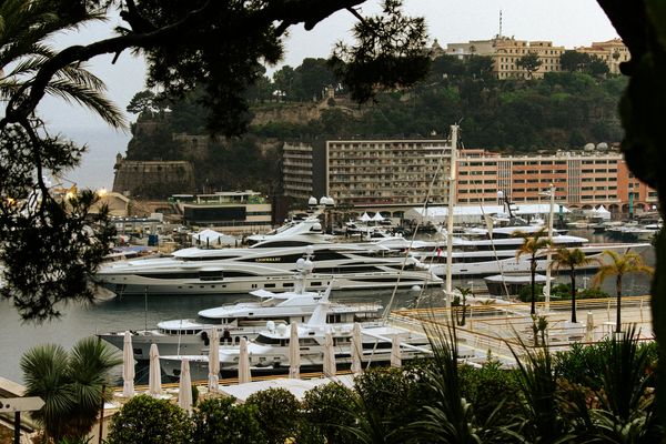Luxury yachts in Monaco harbor Luxury yachts in Monaco harbor
