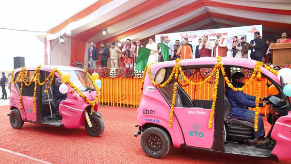 women driven pink autos in Ayodhya