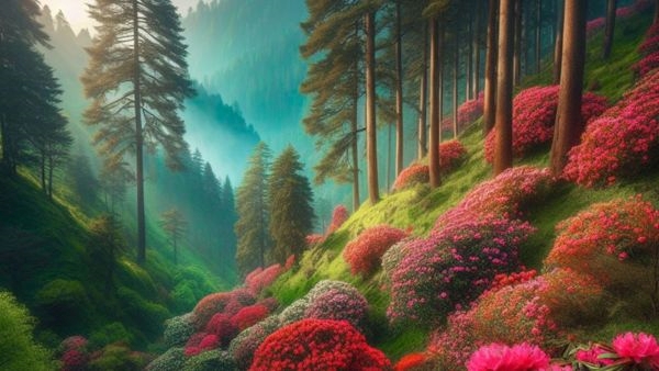 Rhododendrons Blooming in Uttarakhand Rhododendrons Blooming in Uttarakhand