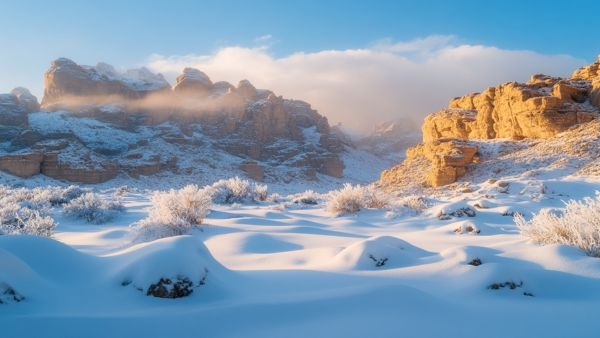 Saudi Arabia s Desert Blanketed in Snow