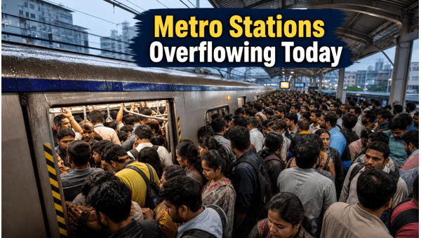 Hyderabad Metro Faces Massive Crowding Amid Heavy Monsoon Rains in June 2026: Service Updates