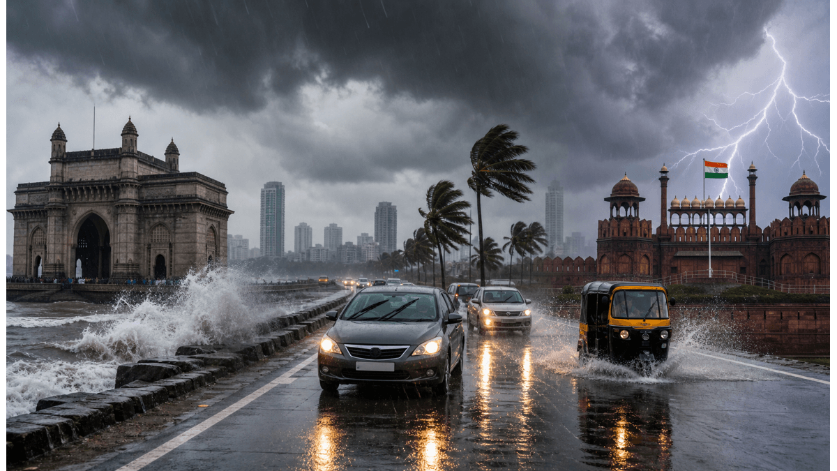 Monsoon Alert: Heavy Rain and Thunderstorms Set to Disrupt Travel Across Mumbai, Kerala, and Delhi