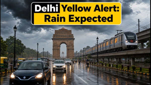 Delhi Weather Alert: Yellow Alert Issued for July 29, 2026, as Rain and Gusty Winds Impact Capital Transit