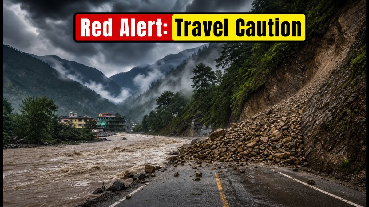 Red Alert Issued: Heavy Rain and Landslide Risks Threaten Himachal Pradesh and Uttarakhand Today