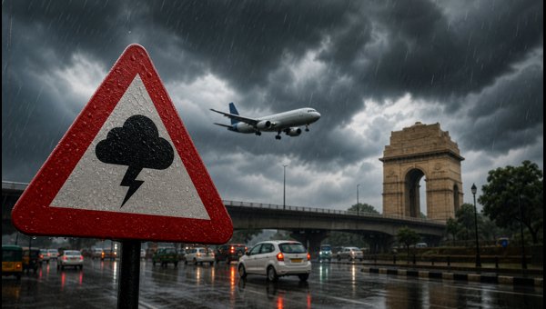 Delhi Rain Alert 2026: IMD Issues Yellow Warning for Thunderstorms, Flight Delays, and Commute Disruptions Delhi Rain Alert 2026: IMD Issues Yellow Warning for Thunderstorms, Flight Delays, and Commute Disruptions