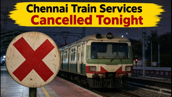 Chennai Suburban Train Cancellations: Beach-Tambaram Night Block Schedule and Updates 2026 Chennai Suburban Train Cancellations: Beach-Tambaram Night Block Schedule and Updates 2026