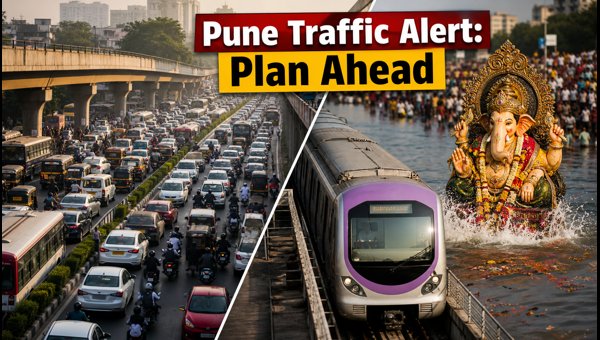 Pune Ganesh Visarjan 2026 Traffic Guide: Complete List of Road Closures, Metro Timings, and Best Detours Pune Ganesh Visarjan 2026 Traffic Guide: Complete List of Road Closures, Metro Timings, and Best Detours