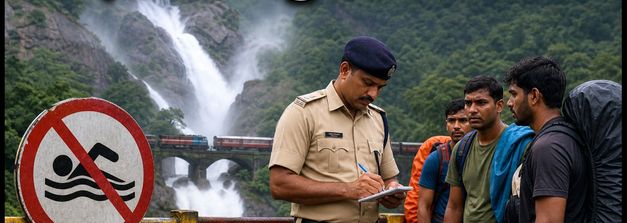 ದೂಧ್‌ಸಾಗರ್ ಪ್ರವಾಸಕ್ಕೆ ಹೋಗ್ತಿದ್ದೀರಾ? ರೈಲ್ವೆ ಹಳಿ ಮೇಲೆ ನಡೆದರೆ ಬೀಳುತ್ತೆ ಭಾರಿ ದಂಡ!