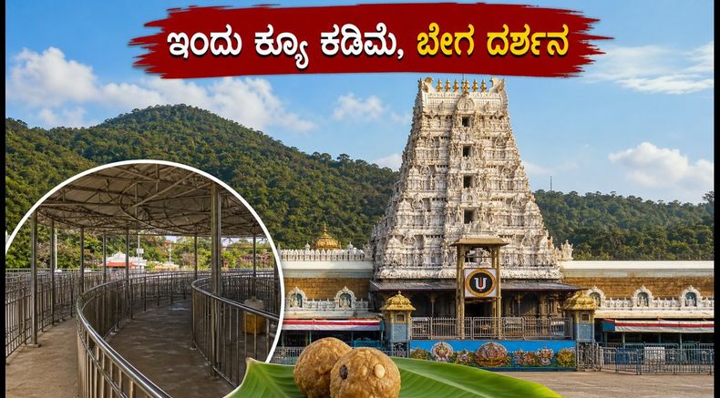 ತಿರುಮಲ ಭಕ್ತರಿಗೆ ಗುಡ್ ನ್ಯೂಸ್: ಇಂದು ಕ್ಯೂ ಕಡಿಮೆ, ಒಂದೇ ದಿನದಲ್ಲಿ ಶ್ರೀವಾರಿ ದರ್ಶನಕ್ಕೆ ಇಲ್ಲಿದೆ ಪ್ಲಾನ್