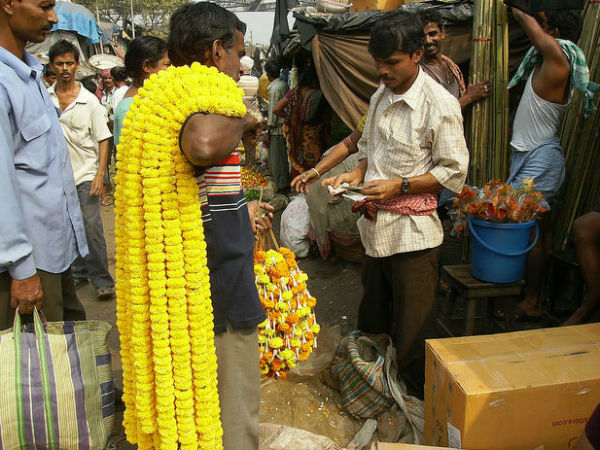 Mullick Ghat flower market in Kolkata Mullick Ghat flower market in Kolkata