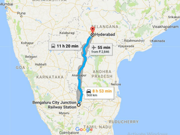 ಹೈದ್ರಾಬಾದ್‍ನಿಂದ ಶ್ರೀ ಶೈಲಕ್ಕೆ ತಲುಪುವ ಮಾರ್ಗ