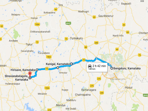 Travel from Bangalore to Shravanabelagola
