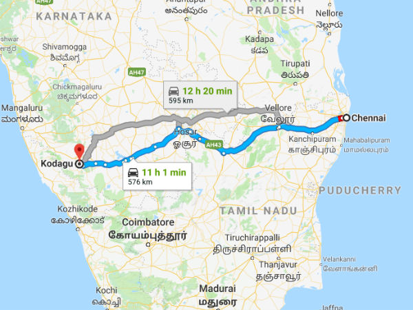 ಚೆನ್ನೈನಿಂದ ಕೂರ್ಗ್ ತಲುಪುವುದು ಹೇಗೆ? ಚೆನ್ನೈನಿಂದ ಕೂರ್ಗ್ ತಲುಪುವುದು ಹೇಗೆ?